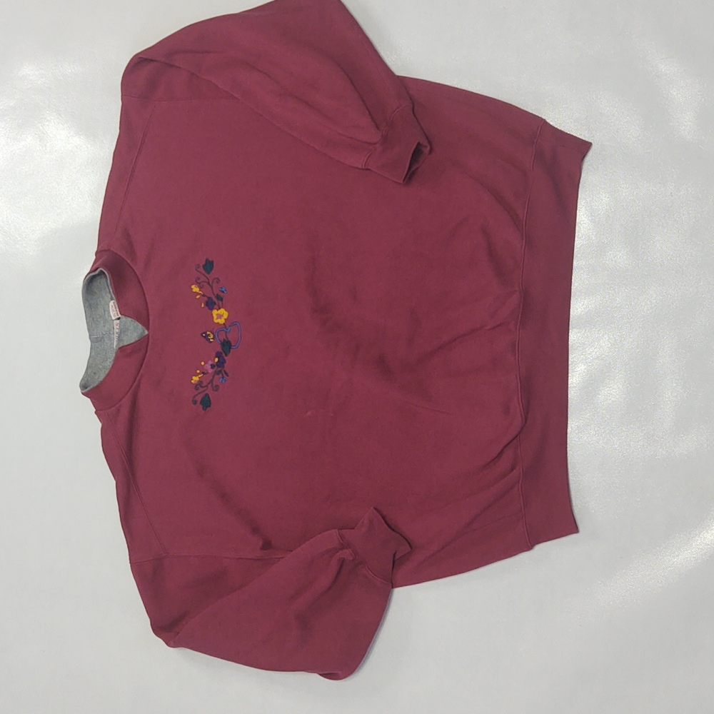 Vintage Crewneck Grandma Sweatshirt Sports Accent Women 1X Floral